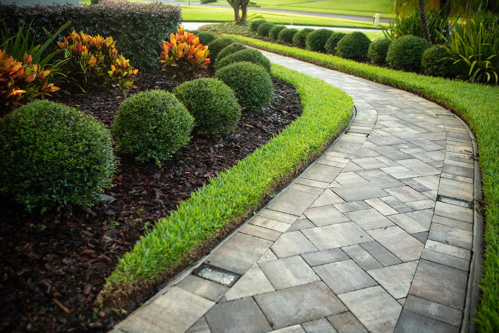 Walkway paver installation