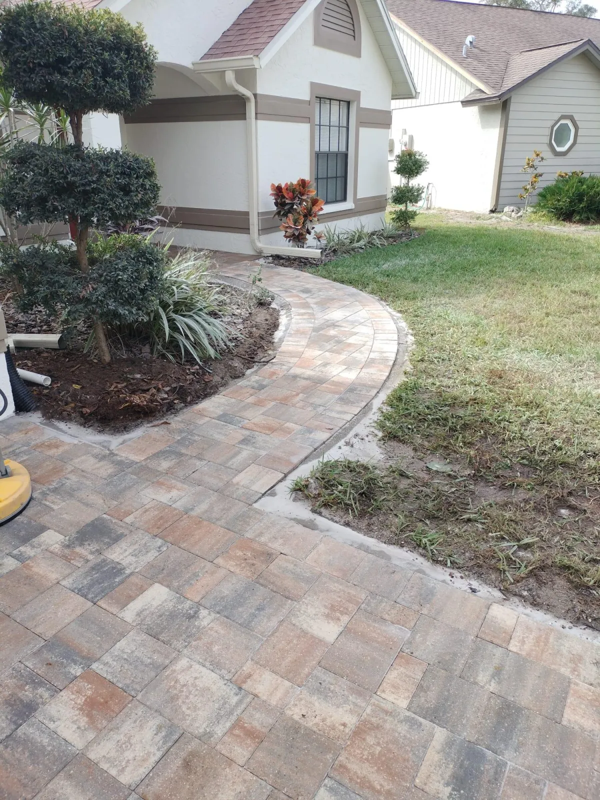 Walkway paver installation